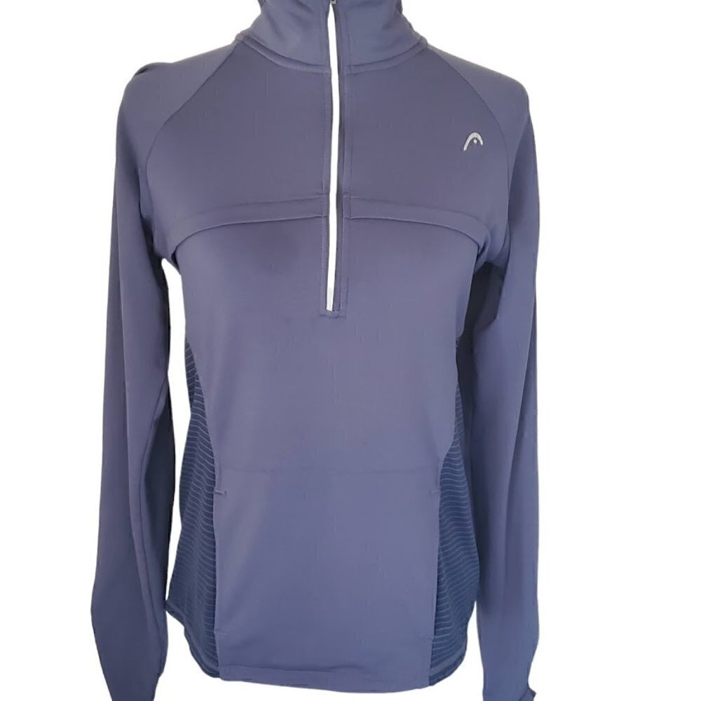 Head Quarter Zip Athletic Top with Ruched Back and Sleeves